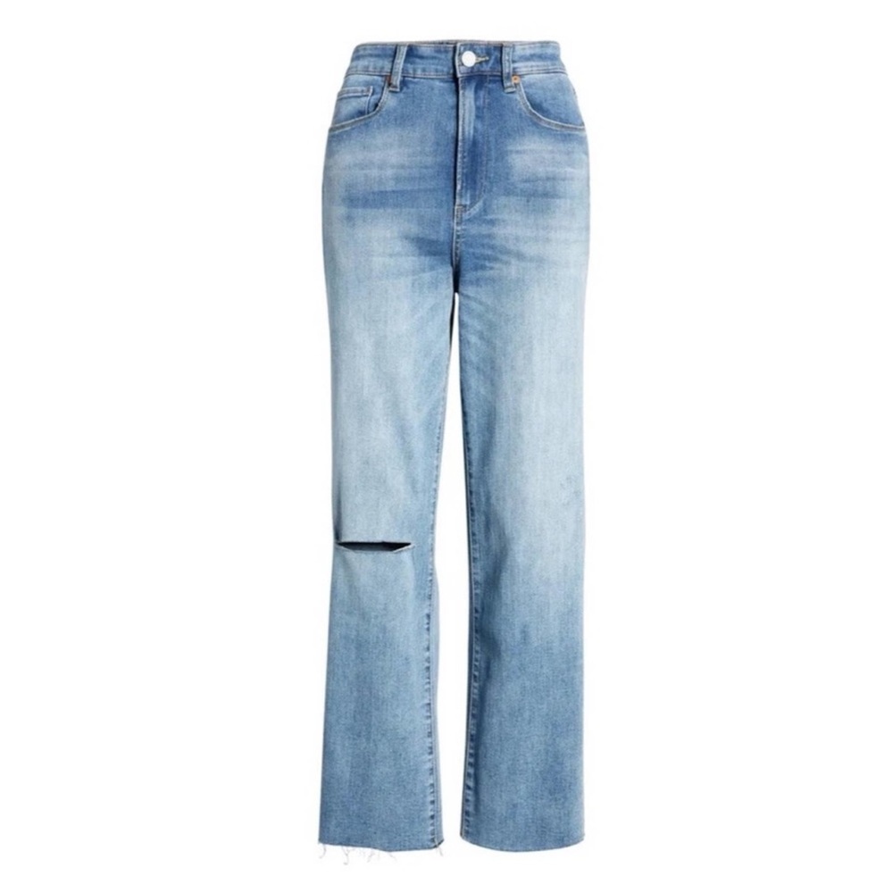 BlankNYC Baxter High Rise Straight Leg Distressed Jeans 24